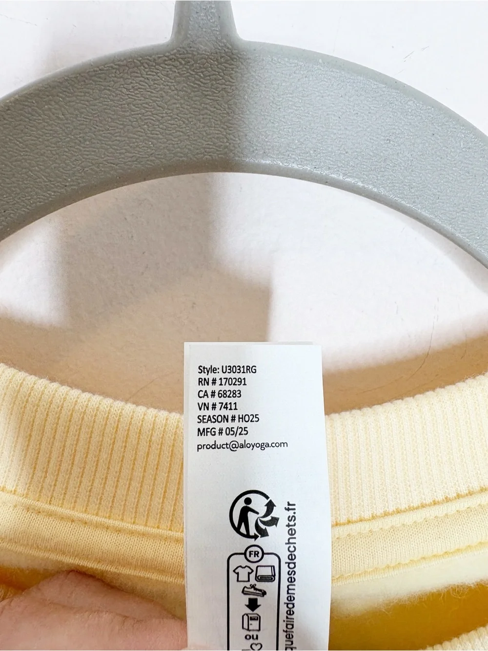 Alo Accolade Crew Neck Pullover Sweatshirt Yellow Medium - Picture 4 of 6